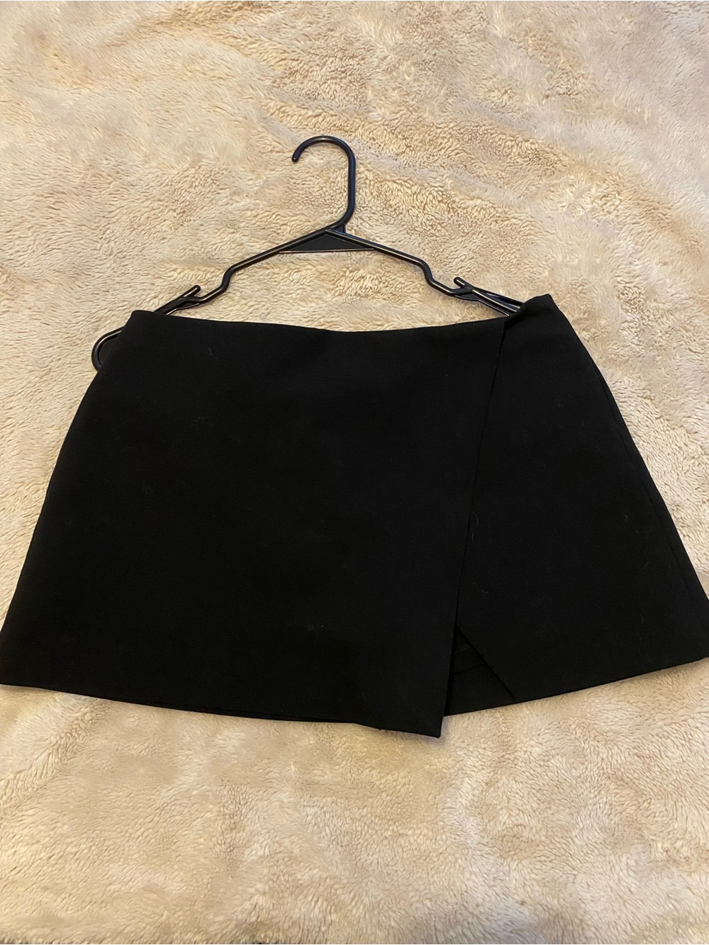 Zara Black Skort with Subtle Overlap Detail